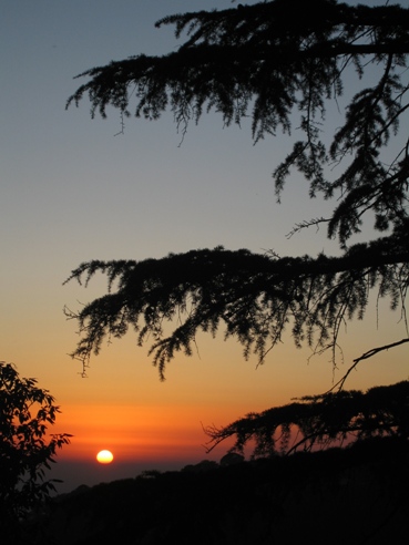 The sunset from McLeod Ganj.