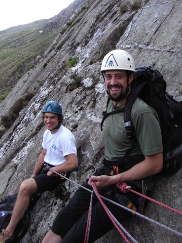 On the first belay ledge of Charity.
