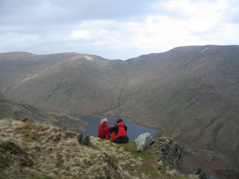 Nicki and J looking over Kentmere.