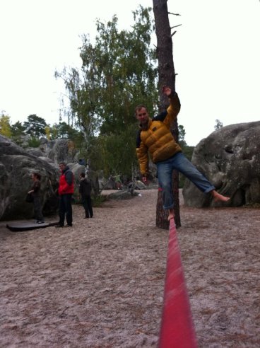 A spot of slacklining when my arms were begging me to stop.
