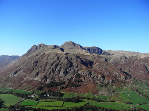 The Langdale Pikes from Lingmoor.